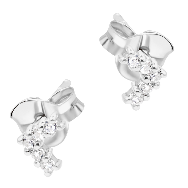 CZ Cluster Bow Stud Earring STS-7276