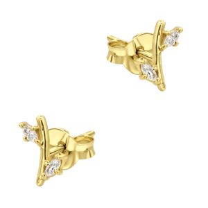 Dual Marquise Bar Stud Earring STS-7277