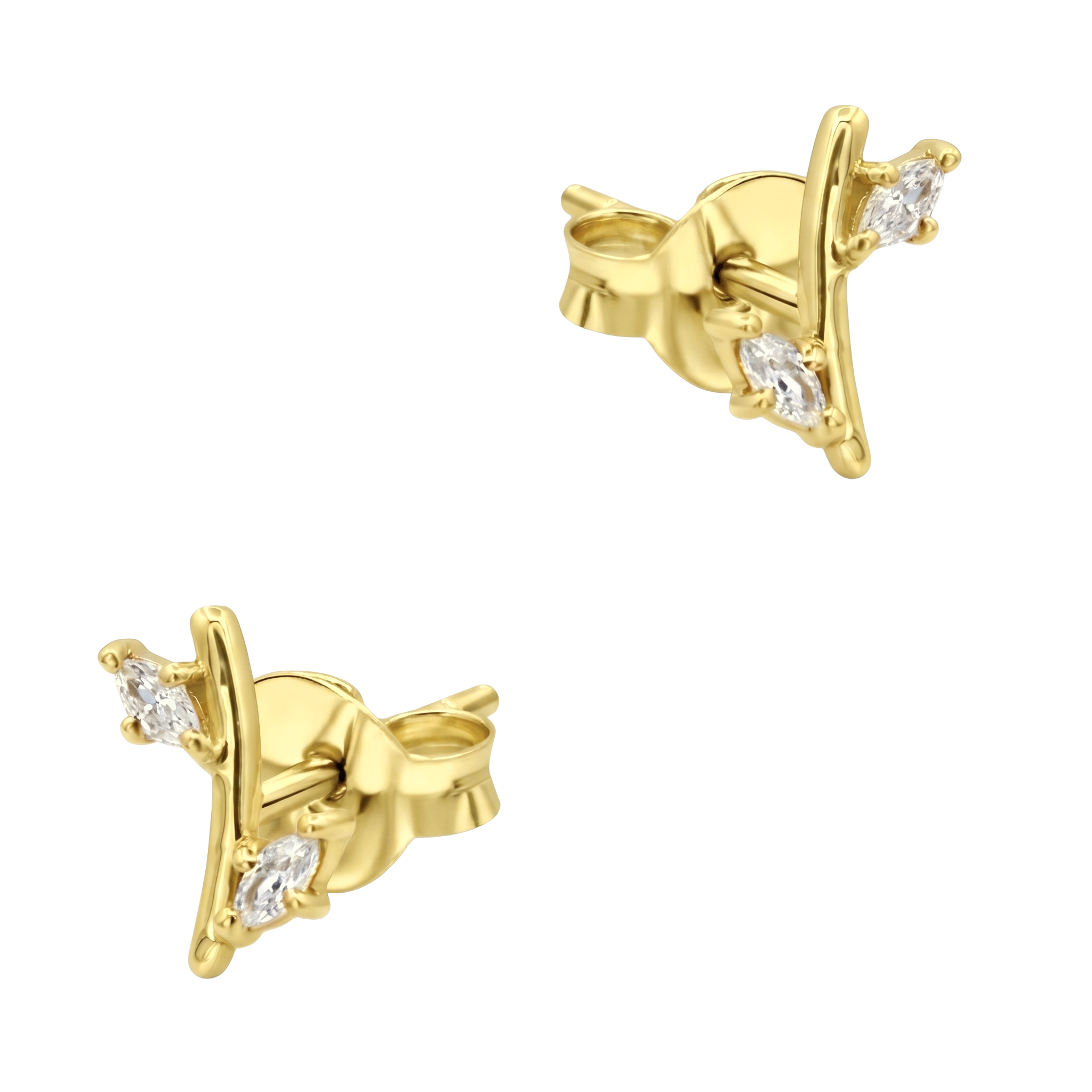 Dual Marquise Bar Stud Earring STS-7277