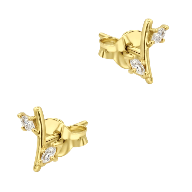 Dual Marquise Bar Stud Earring STS-7277