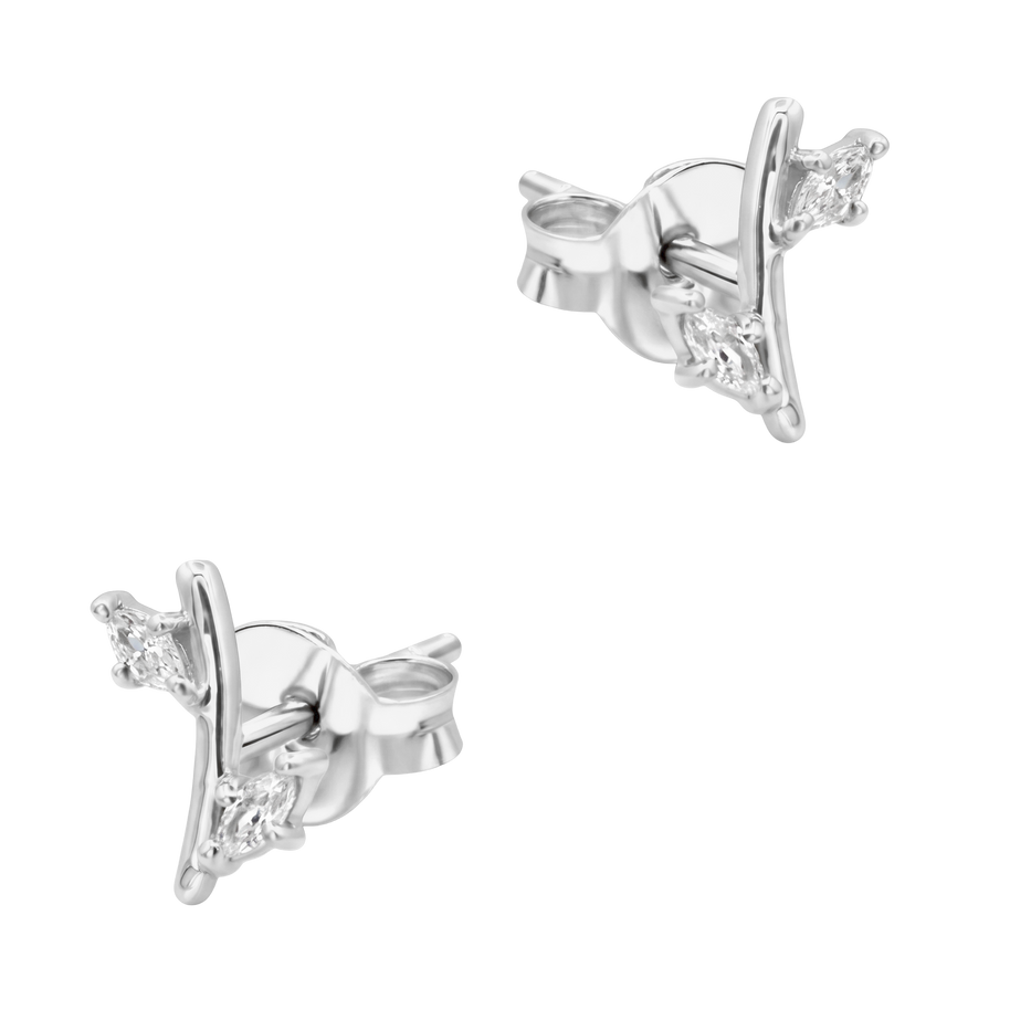 Dual Marquise Bar Stud Earring STS-7277