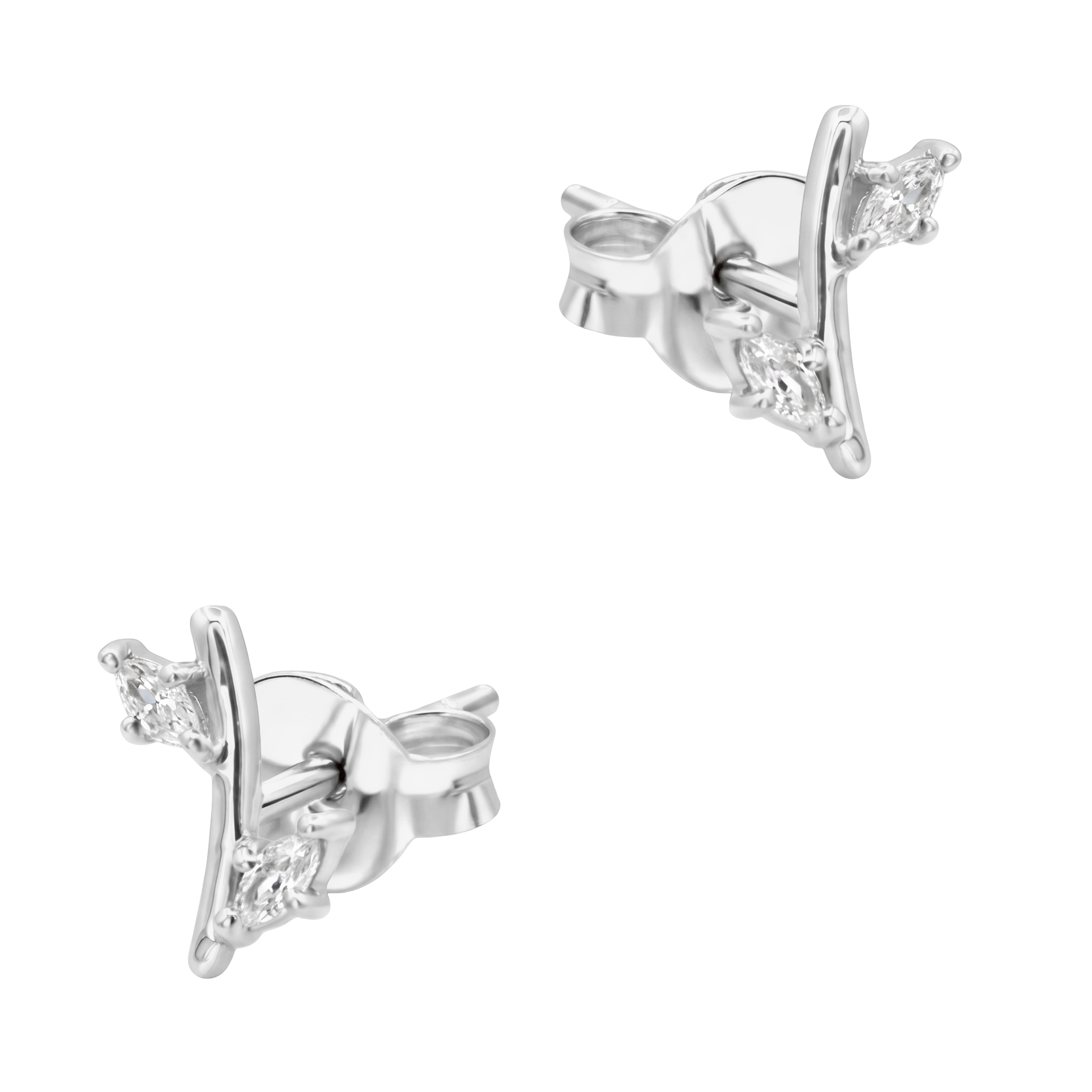 Dual Marquise Bar Stud Earring STS-7277
