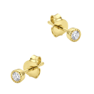 Milgrain Bezel CZ Stud Earring STS-7281