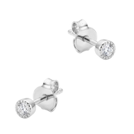 Milgrain Bezel CZ Stud Earring STS-7281