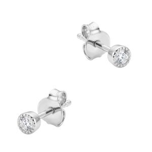 Milgrain Bezel CZ Stud Earring STS-7281