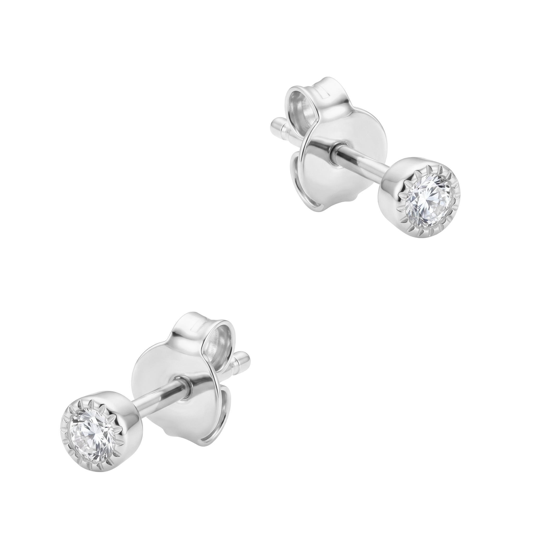 Milgrain Bezel CZ Stud Earring STS-7281