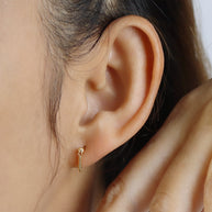 Crystal Spike Drop Stud Earring STS-7314