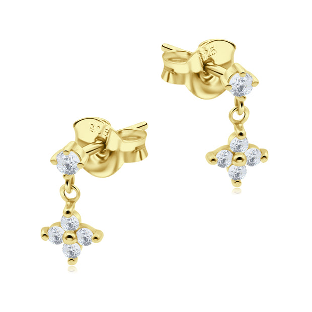 Sparkling Floral Drop Stud Earring STS-7315
