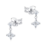 Sparkling Floral Drop Stud Earring STS-7315