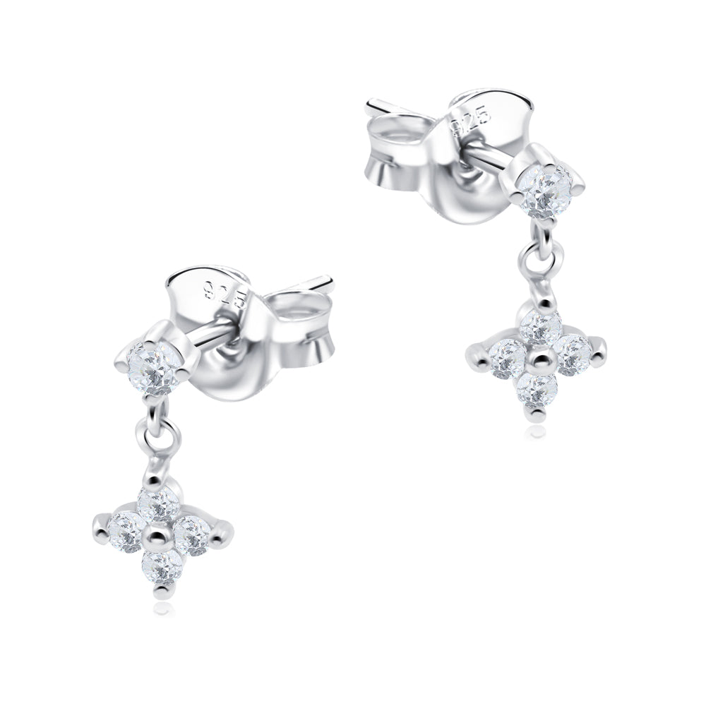 Sparkling Floral Drop Stud Earring STS-7315