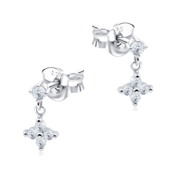 Sparkling Floral Drop Stud Earring STS-7315