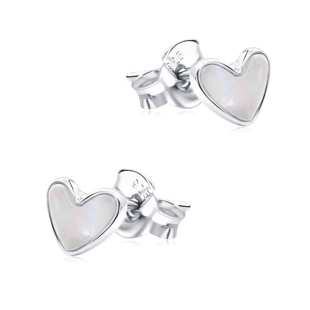 Mother of Pearl Heart Stud Earring STS-7335