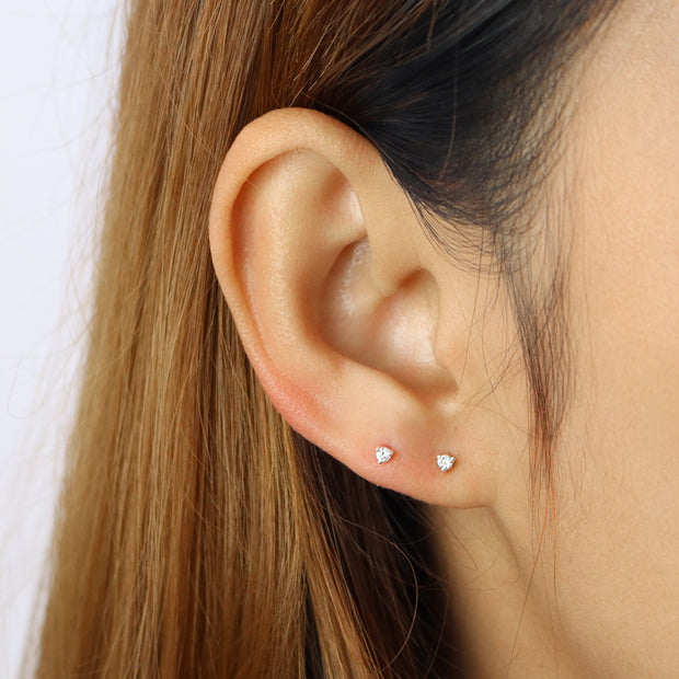 Round CZ Stud Earring STS-7360