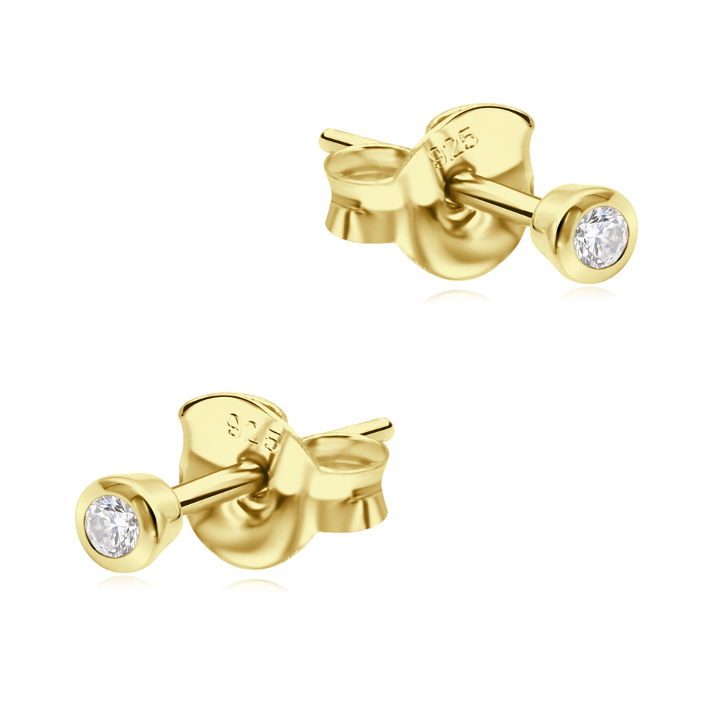 Bezel Setting Lab Diamond Stud Earring STS-7363