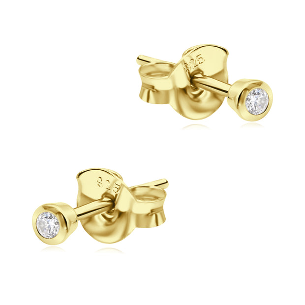 Bezel Setting Lab Diamond Stud Earring STS-7363