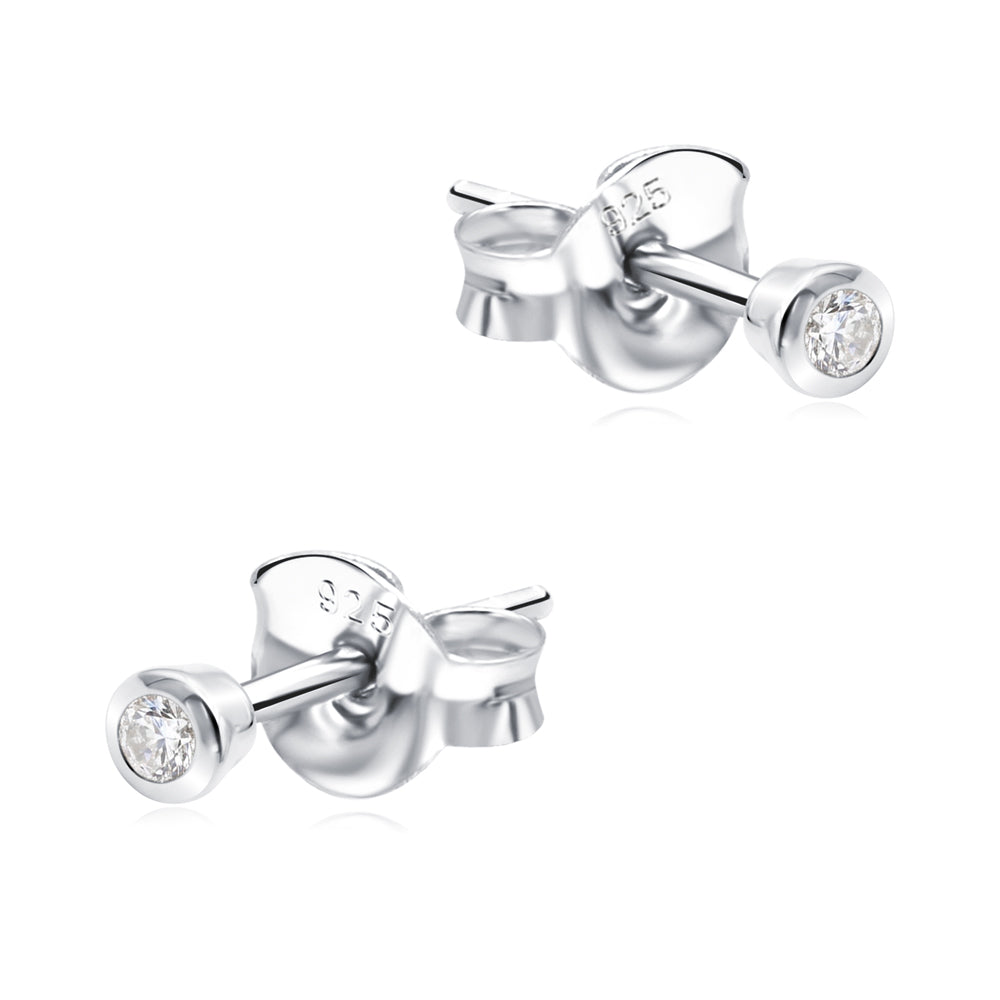 Bezel Setting Lab Diamond Stud Earring STS-7363