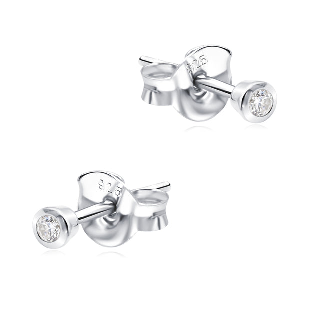 Bezel Setting Lab Diamond Stud Earring STS-7363