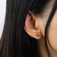 Shiny Lotus Flower Stud Earring STS-7375