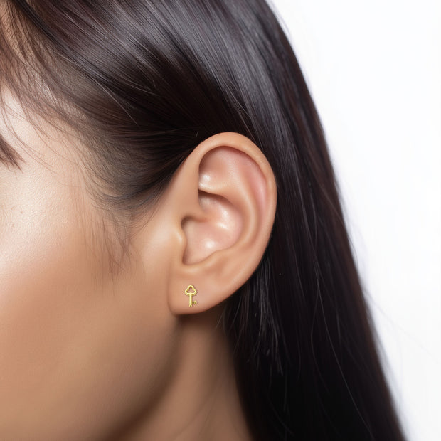 Petite Key Stud Earring STS-7407