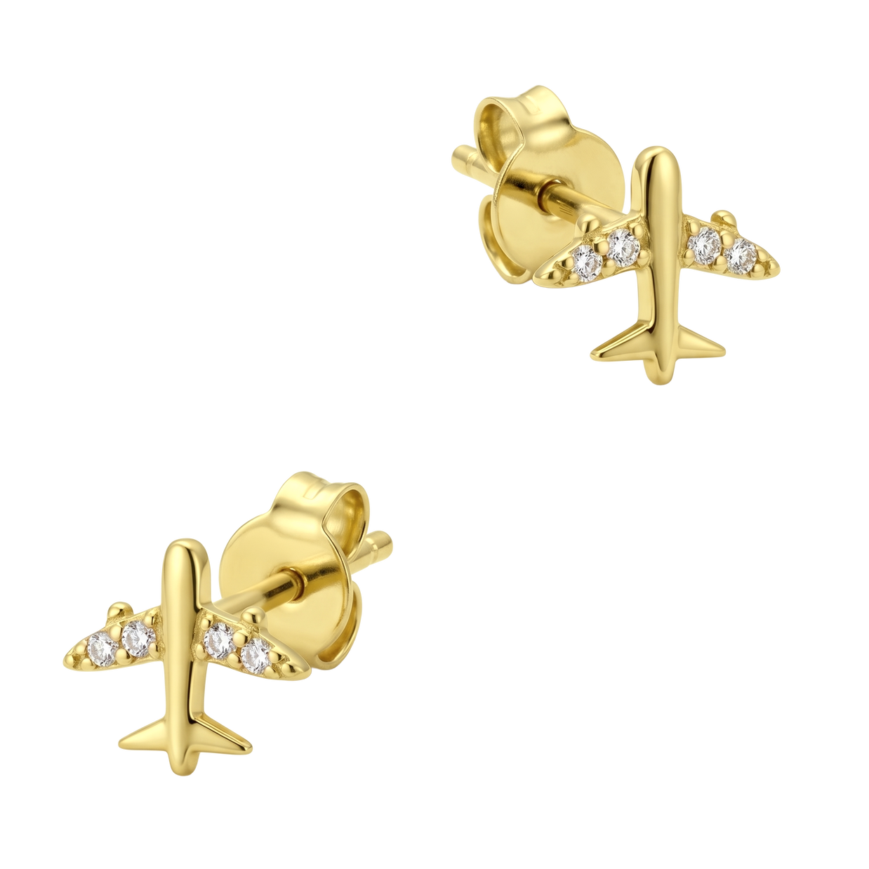 Mini Aircraft CZ Stud Earring STS-7412
