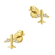 Mini Aircraft CZ Stud Earring STS-7412