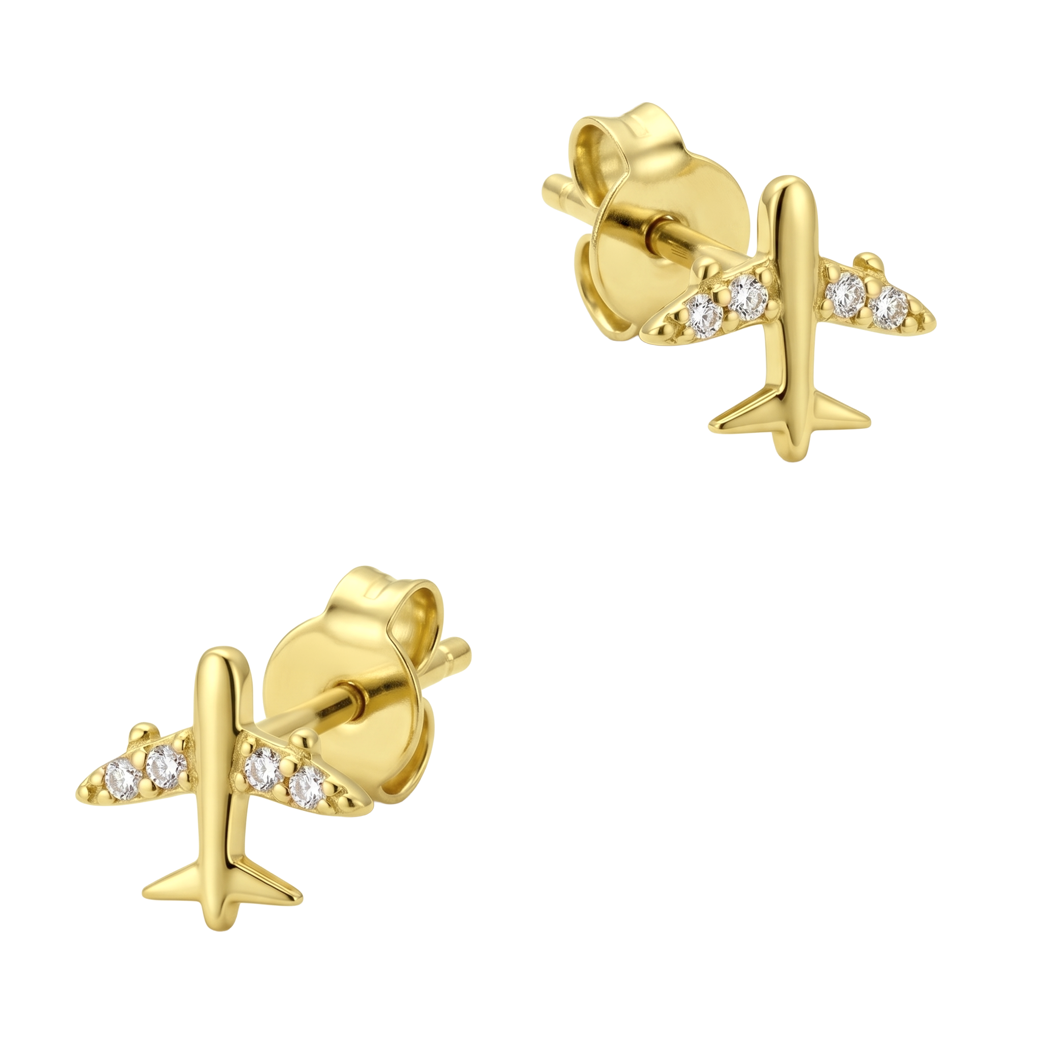 Mini Aircraft CZ Stud Earring STS-7412