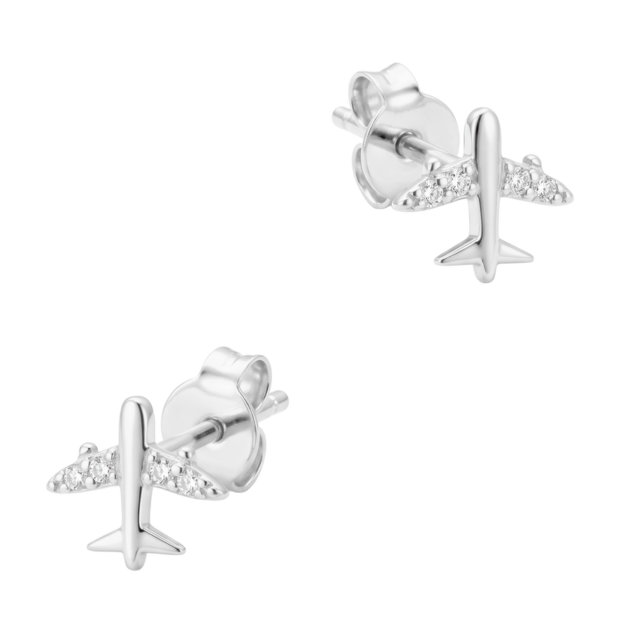 Mini Aircraft CZ Stud Earring STS-7412