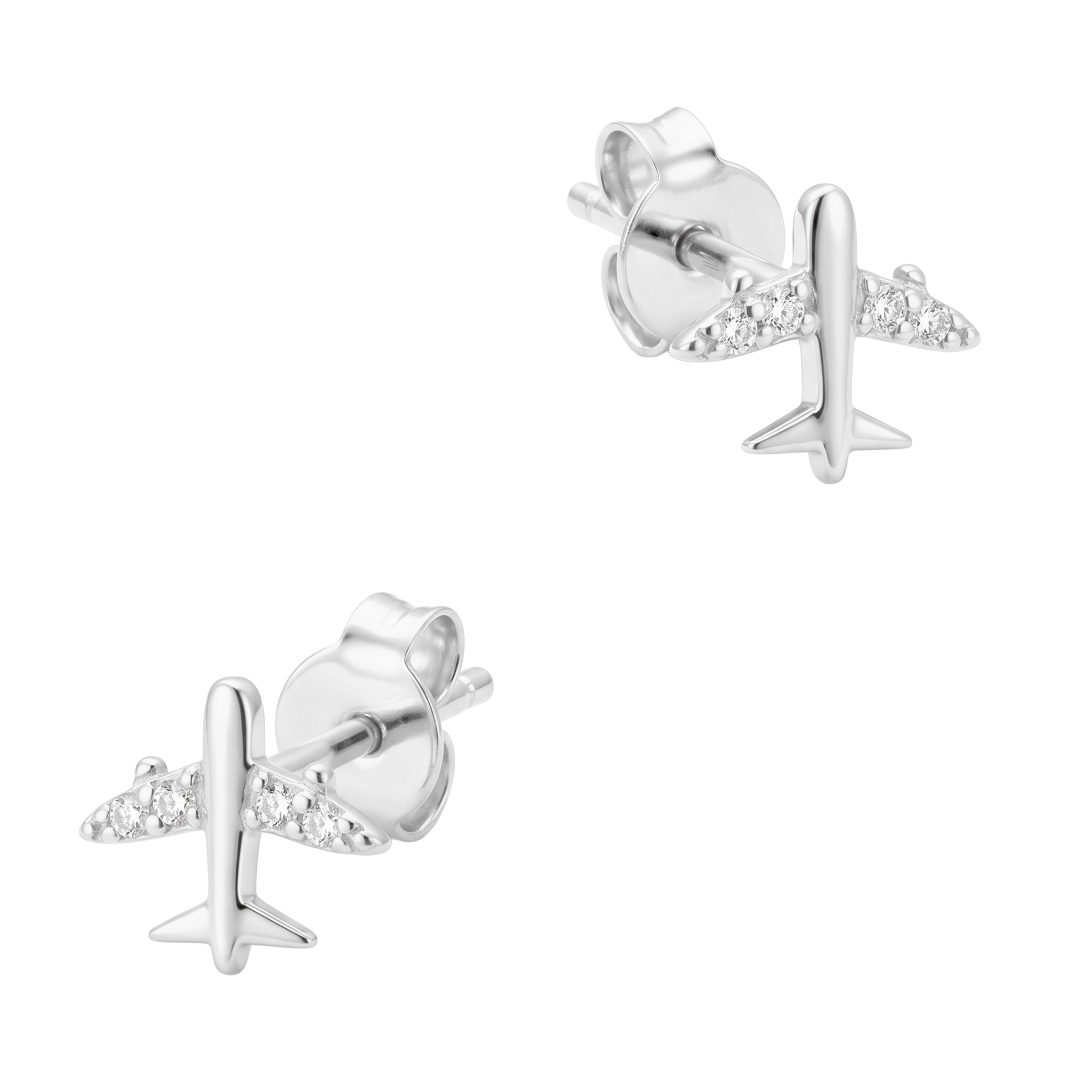 Mini Aircraft CZ Stud Earring STS-7412