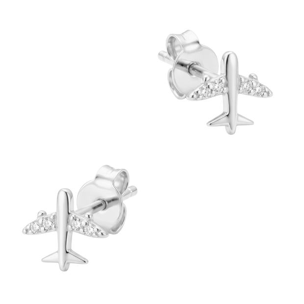 Mini Aircraft CZ Stud Earring STS-7412