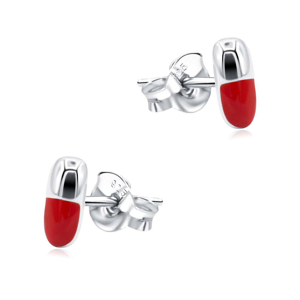 Minimal Pill Stud Earring STS-7439