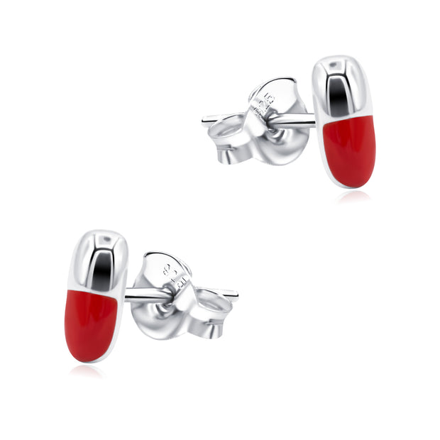 Minimal Pill Stud Earring STS-7439