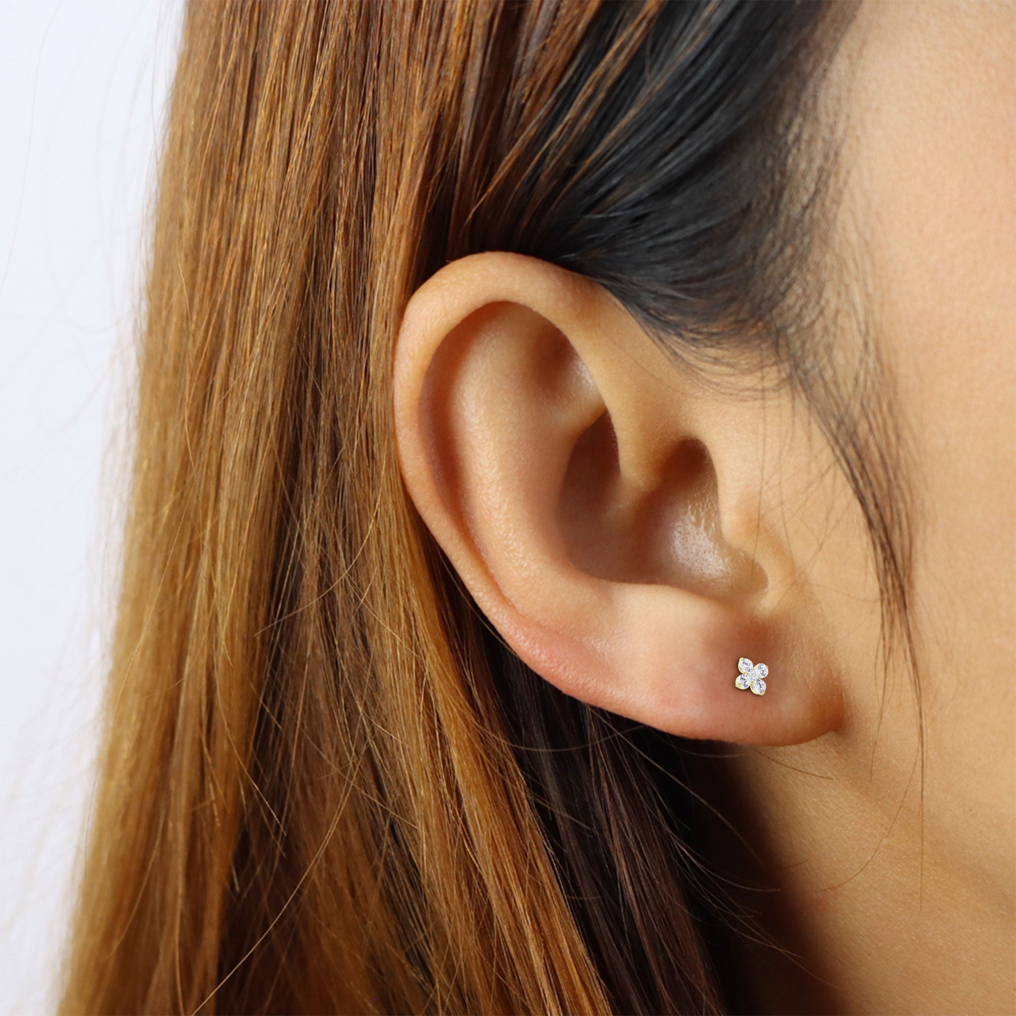 Shining Crystal Bloom Stud Earring STS-7477