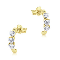 Shiny Heart Curved Stud Earring STS-7478