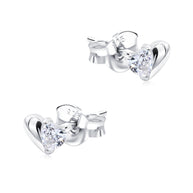 Elegant Heart CZ Stud Earring STS-7481