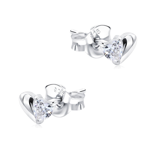 Elegant Heart CZ Stud Earring STS-7481