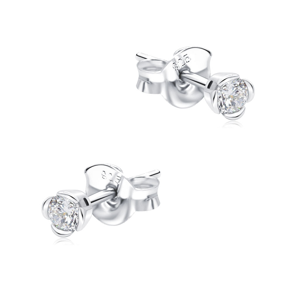 Tulip Flower CZ Stud Earring STS-7493