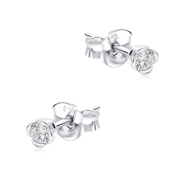 Tulip Flower CZ Stud Earring STS-7493