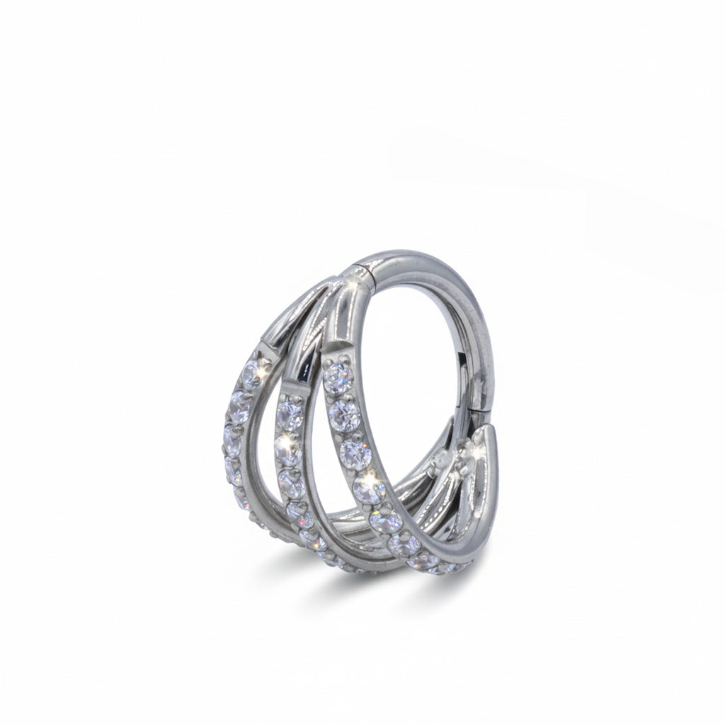 Titanium PavÃ© CZ Hinged Clicker TCK-002