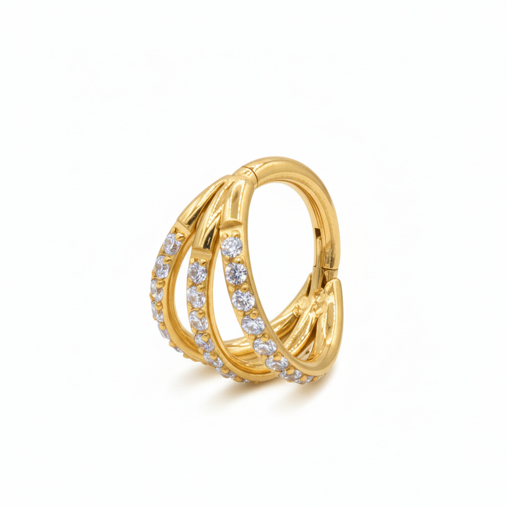 Titanium PavÃ© CZ Hinged Clicker TCK-002