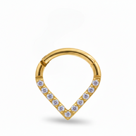 Titanium Hinged Clicker PavÃ© V-Shaped TCK-003