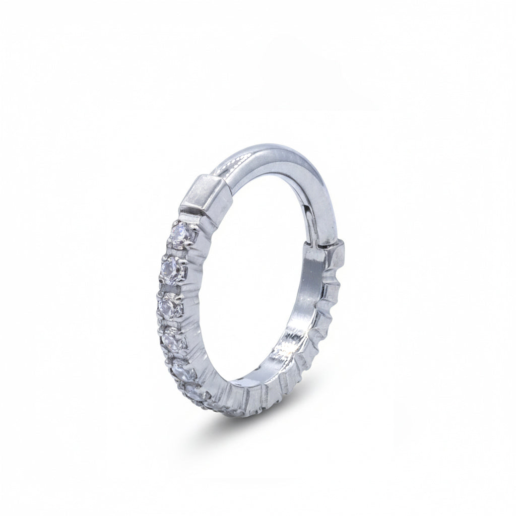 Titanium Eternity CZ Hinged Clicker TCK-004