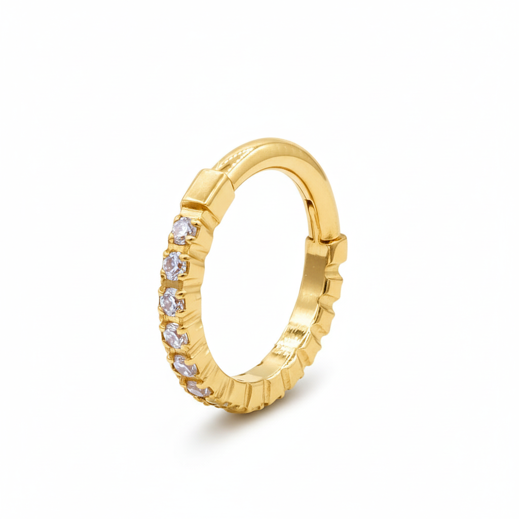 Titanium Eternity CZ Hinged Clicker TCK-004
