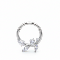 Titanium Cluster Clicker Hoop with CZ TCK-005