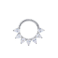 Titanium Crown Clicker with Pear CZ Stones TCK-006
