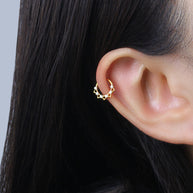 Titanium CZ Crown Clicker Hoop TCK-007
