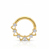 Titanium CZ Crown Clicker Hoop TCK-007