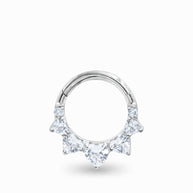 Titanium Heart CZ Crown Clicker TCK-008