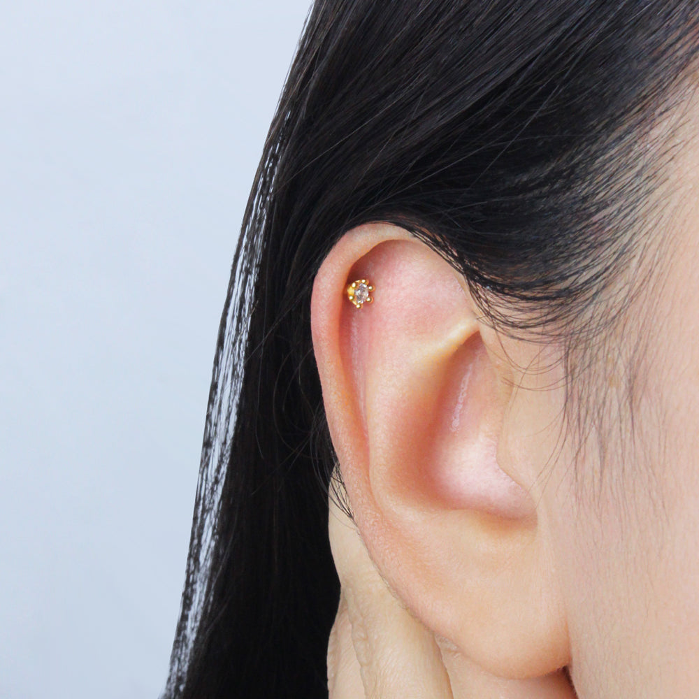 Classic Prong Setting Helix Tragus Conch Piercing EFB-2397