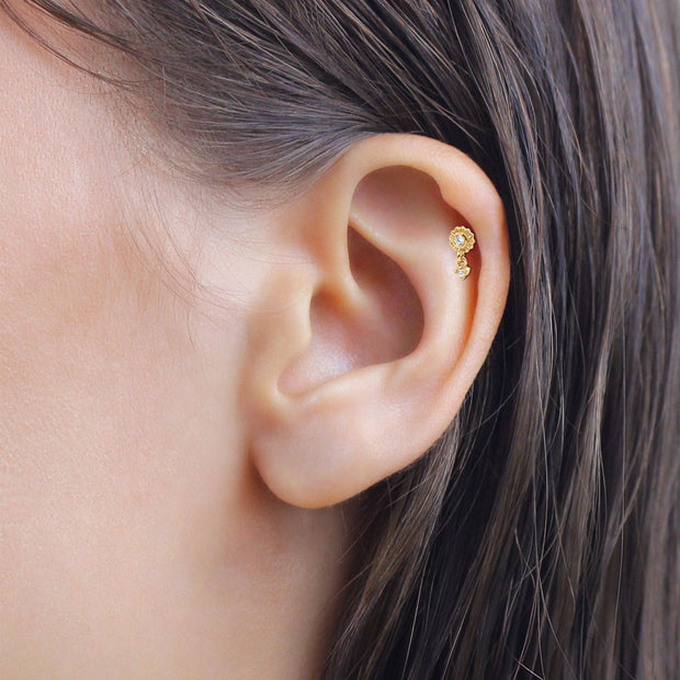 Hanging Sunflower Helix Ear Piercing TIP-3700