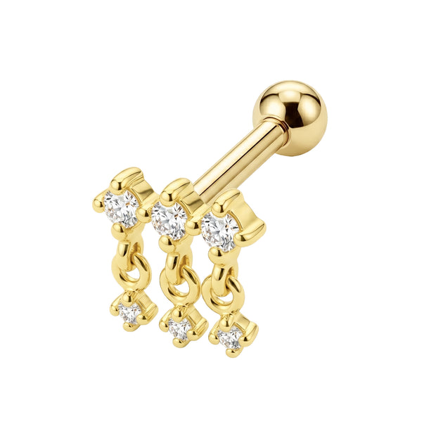 Dangling CZ Helix Ear Piercing TIP-3702